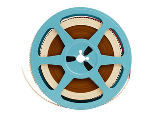 Obraz premium Vintage film reel isolated isolated on transparent background