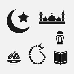 Fototapeta premium Ramadan Icon New Design Black And White