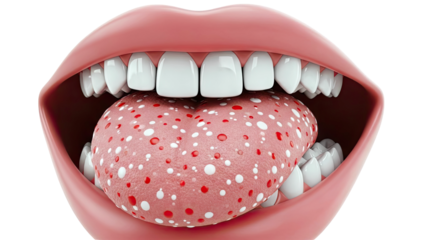 Close-up of Mouth with Spotted Tongue