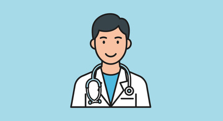 Fototapeta premium Doctor wearing lab coat and stethoscope