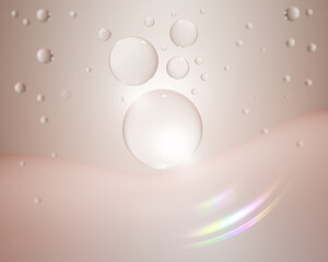 Cosmetic serum Oil drop on skin cell, Skin Repair, moisturizer, collagen serum, 3d rendering.