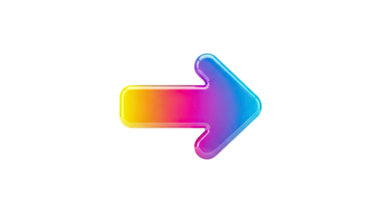 Glossy 3D Arrow with Gradient Colors