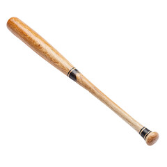 Classic Natural Wood Baseball Bat Isolated on Transparent Background