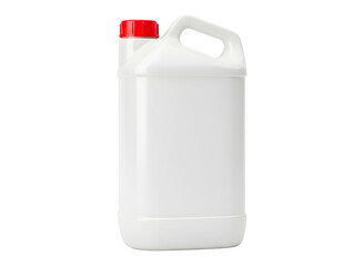 White plastic jerry can container isolated on transparent background