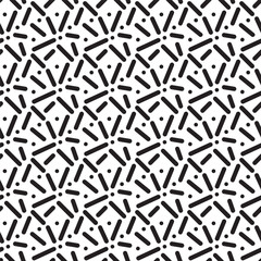 Fototapeta premium A seamless pattern of Retro memphis isolated on a white background. Black and white mosaic pattern. Vector illustration.