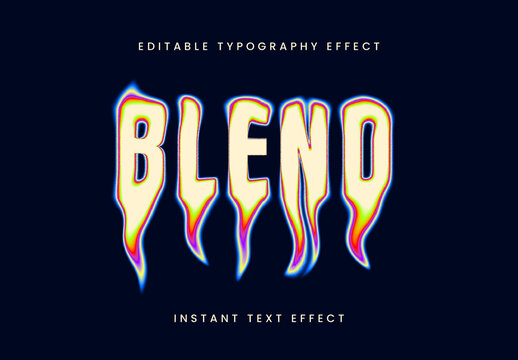 Colorful Melting Text Effect Acid Melt Distortion Font