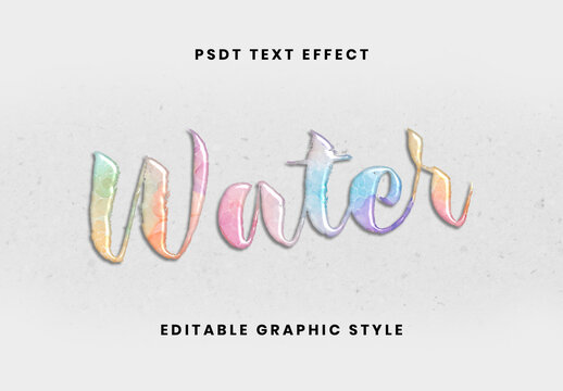 Colorful Watercolor Wash Text Effect Rainbow Artistic Script Font