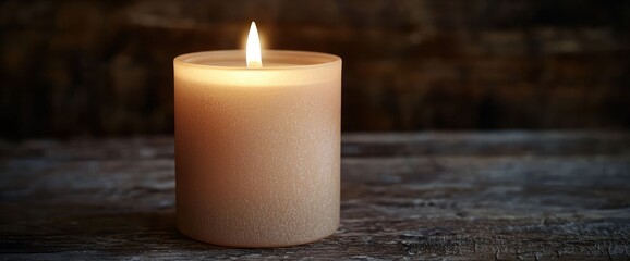A stylish LED candle flickering with realistic warm glow
