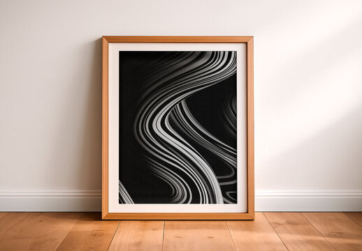 Wood Frame Poster Mockup