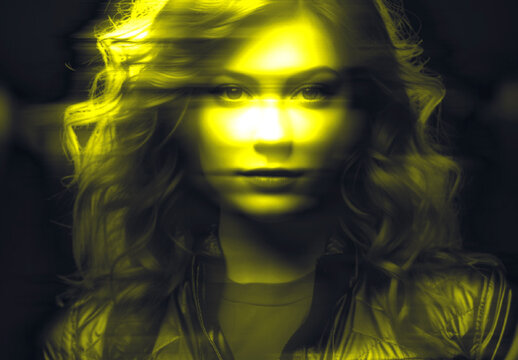 Yellow And Black Bright Smudged Photo Effect