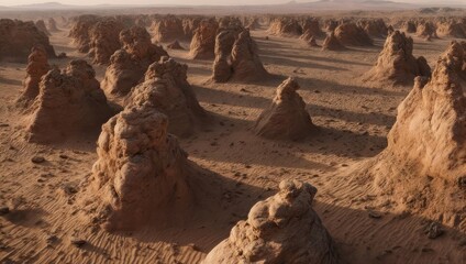 Desert landscape with unusual rock formations