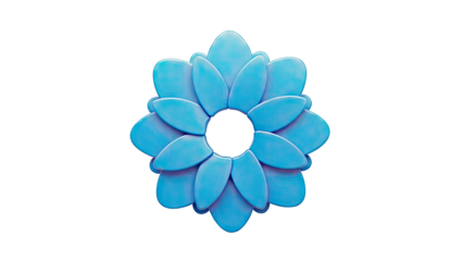 Blue Flower-like Object with Layered Petals