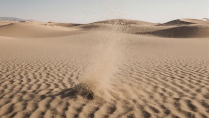 Desert sandstorm, swirling dust,  arid landscape