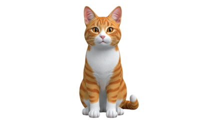 Ginger and White Cat Sitting