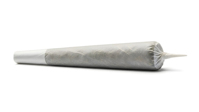 Cannabis Joint Close-Up Isolated on White