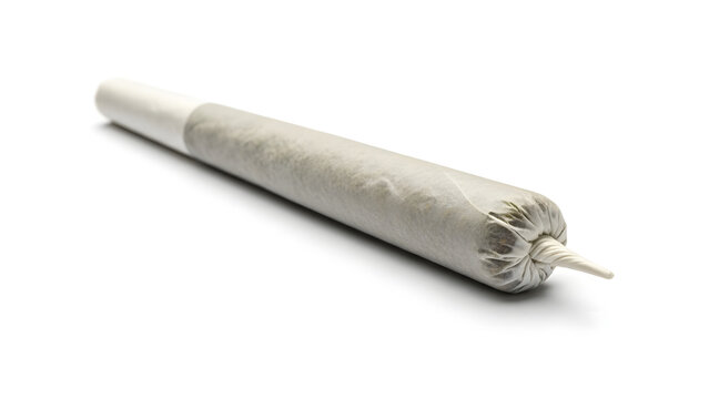 Marijuana Joint on White Background