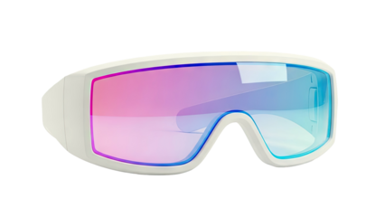 Futuristic White Ski Goggles with Gradient Lenses