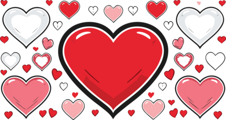red hearts patterns design for valentine day