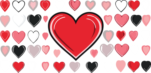 seamless pattern with love red hearts designs