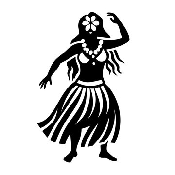 hula dancer swaying hips icon silhouette illustration for dance and performance design 
