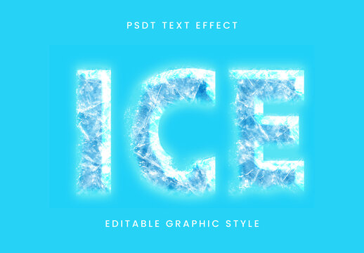 Blue And White Cracked Ice Text Effect Frozen Crystal Font