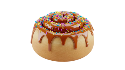 Caramel Glazed Cinnamon Roll with Sprinkles
