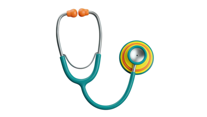 Colorful Stethoscope with Teal and Orange Accents
