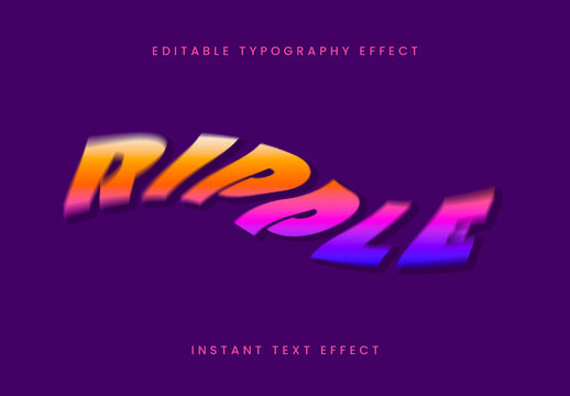 Colorful Twisted Vibrating Text Effect Gradient Wavy Motion Font
