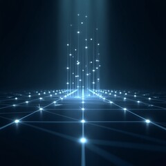 Search optimization network grid holographic light projection