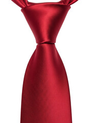 Elegant red silk tie isolated on transparent background
