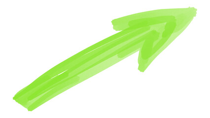 Green Marker Brushstroke Arrow.