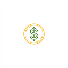 Obraz premium dollar coin icon hand drawn illustration artwork