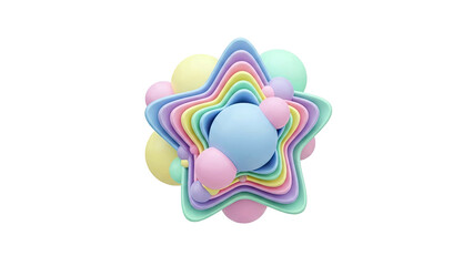 Obraz premium Layered Pastel Star with Spheres