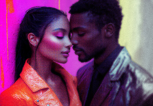 Orange And Magenta CMYK Printer Photo Effect