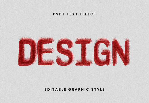 Red Bad Letterpress Print Text Effect Grunge Rough Font