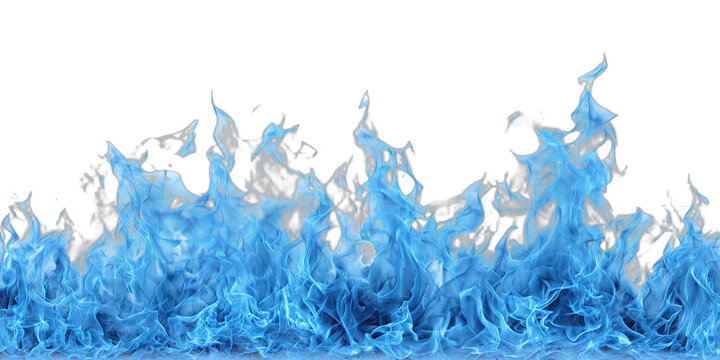 Ethereal blue flames dance against a void, a mesmerizing inferno