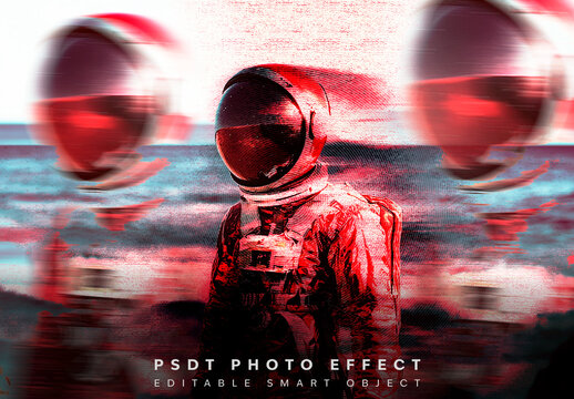 Glitch Distortion Photo Effect