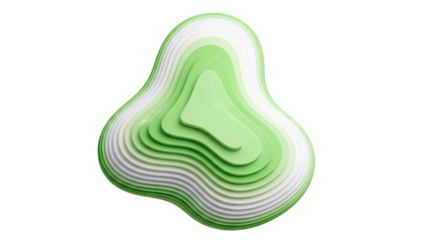 Green and White Layered Abstract Shape