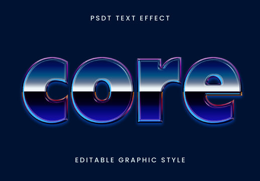 Blue And Silver Chrome Tech Text Effect Shiny Metallic Font