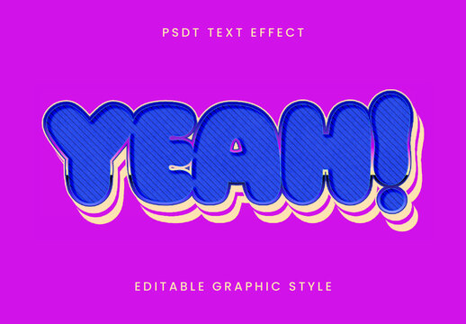 Blue And Yellow Pop Art Text Effect Retro Bold Comic Font