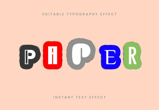 Colorful Collage Cutout Text Effect Playful Paper Font