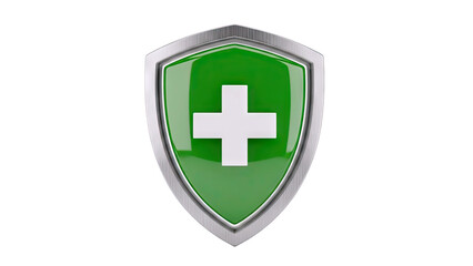 Obraz premium Green Shield with White Cross