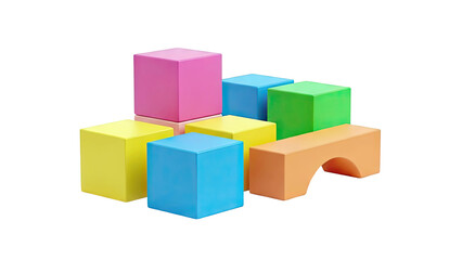 Obraz premium Colorful Building Blocks Arrangement