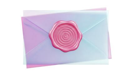 Translucent Envelopes with Pink Wax Seal