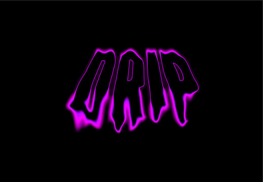 Purple And Black Neon Melt Text Effect Meltdown Horror Font