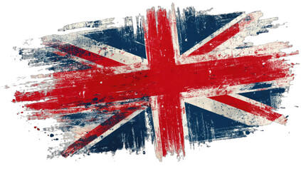 Distressed grunge-style rendering of the Union Jack flag
