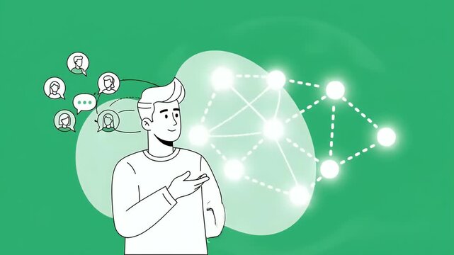 Animated Referral Concept Man Explains Referral Program Offer A Friend