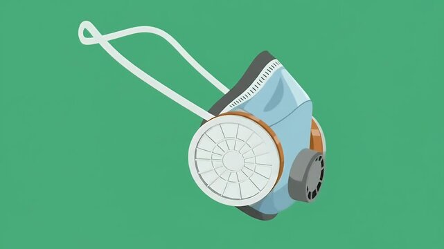 Animated Respirator Mask on Green Screen Background