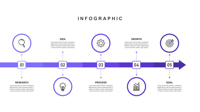 Business road map timeline infographic concept. with icons and 5 steps. Can be used for workflow layout, icons, diagram, report, web design Creative. marketing data. Vector illustration
