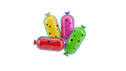 Polka Dot Sausage Balloons in Bright Colors